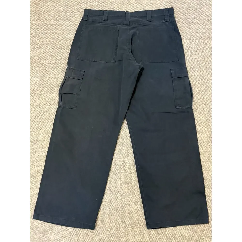 34x30 Wrangler Men’s Black Cargo Pants Relaxed Fit Cotton Workwear 70LEWBL